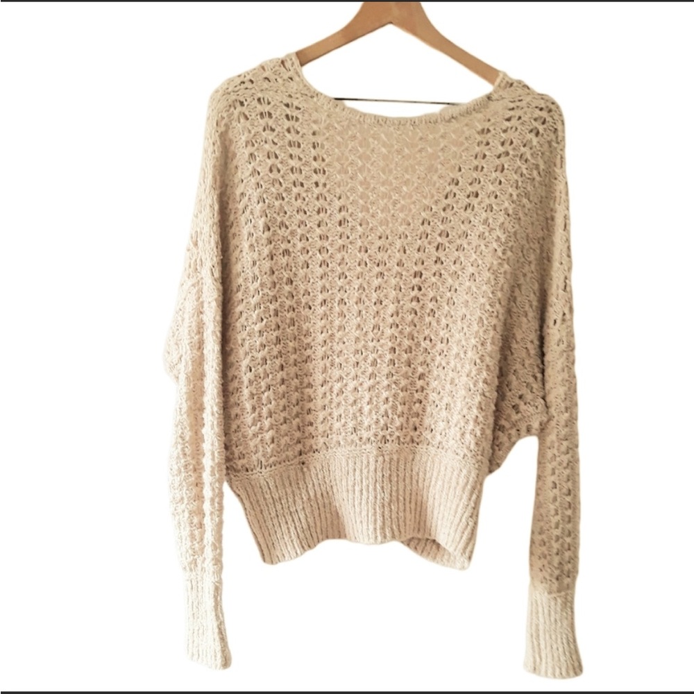 🍁Free People ‘best of you’ Boho Vibes Open Knit V Neck Sweater🍁~med - Picture 3 of 7